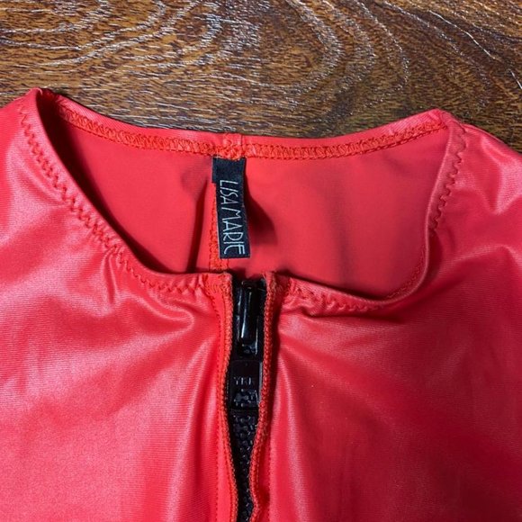 Lisa Marie Fernandez Pink Neoprene Farrah Swimsuit Bodysuit Size 2 - Picture 7 of 8